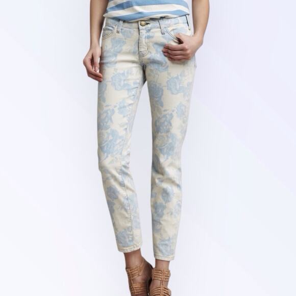 Current Elliott Blue Rose Skinny Jeans Floral Print The Stiletto Low Rise 26 - Picture 1 of 9